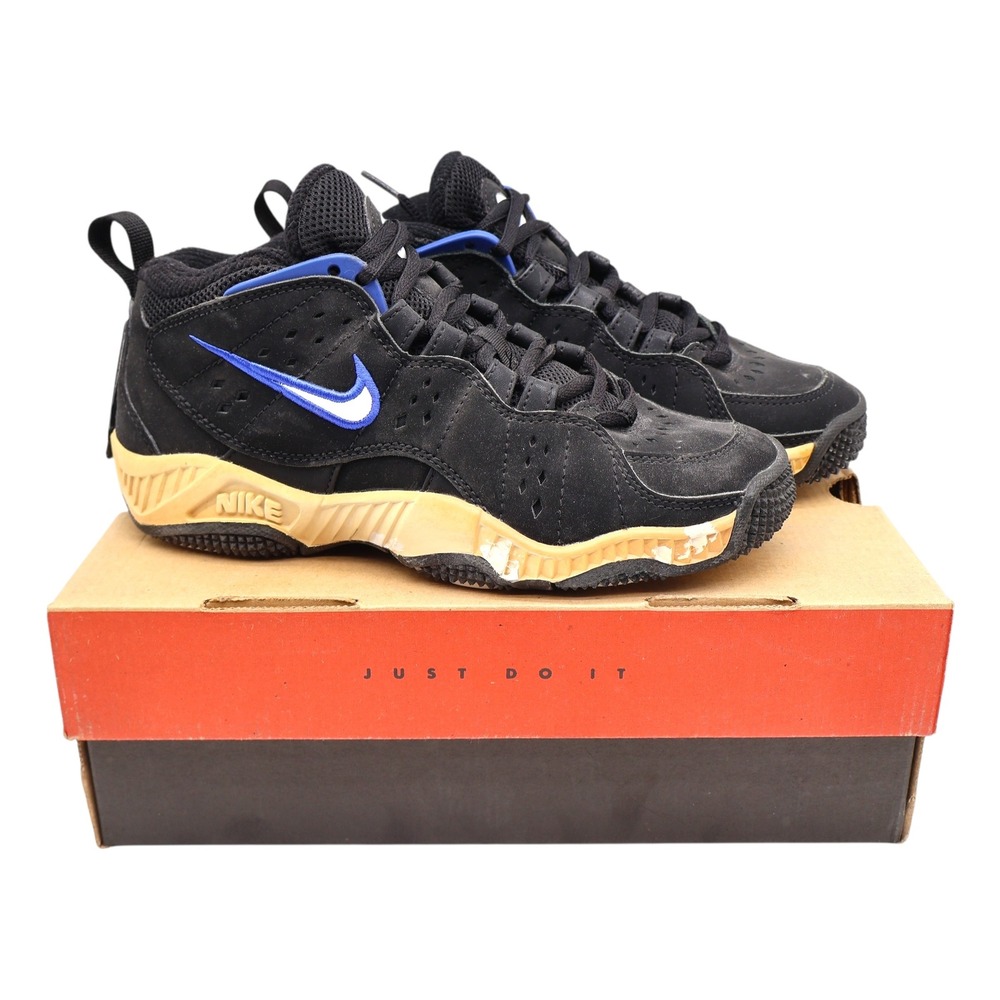 Nike Assert Force BG Size 5Y Vintage 1998 Black Blue Basketball Shoes 146032-011
